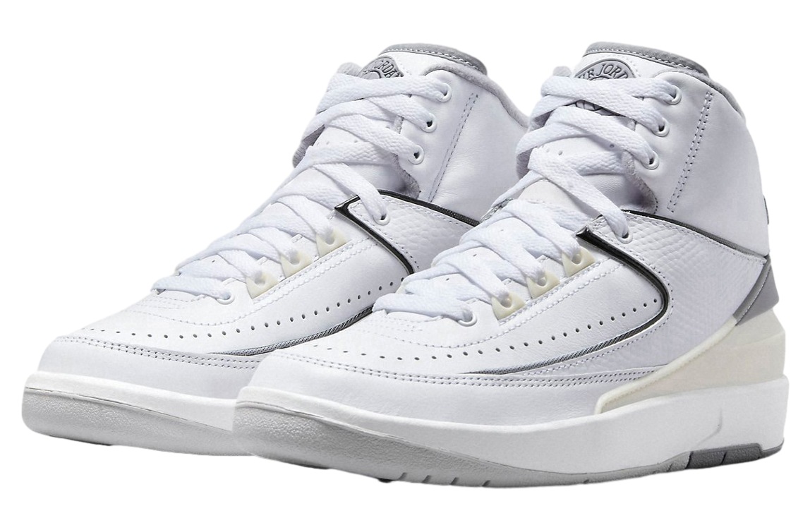 Air Jordan 2 Retro GS White / Cement Grey - Image 8