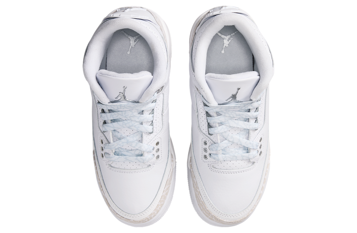 Air Jordan 3 GS White / Metallic Silver - Image 4