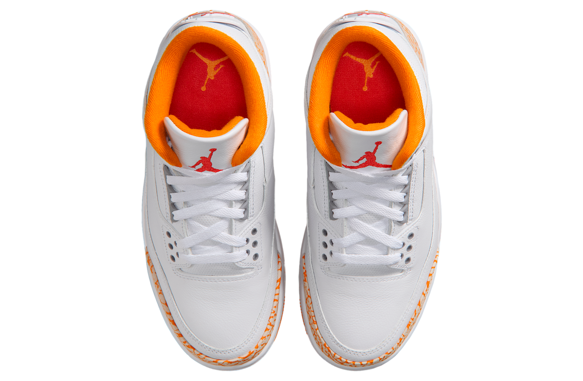 Air Jordan 3 Orange Citrus WMNS White / Cement Grey - Image 4
