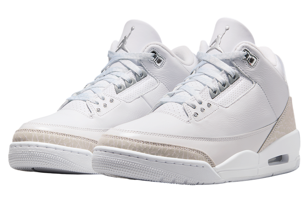 Air Jordan 3 Pure Money White / Metallic Silver - Image 5