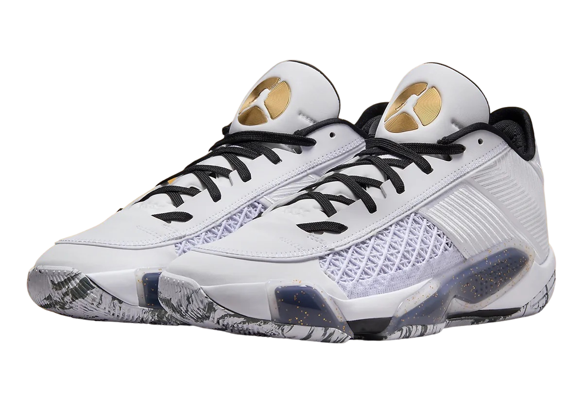 Air Jordan 38 Low White Metallic Gold - Image 2