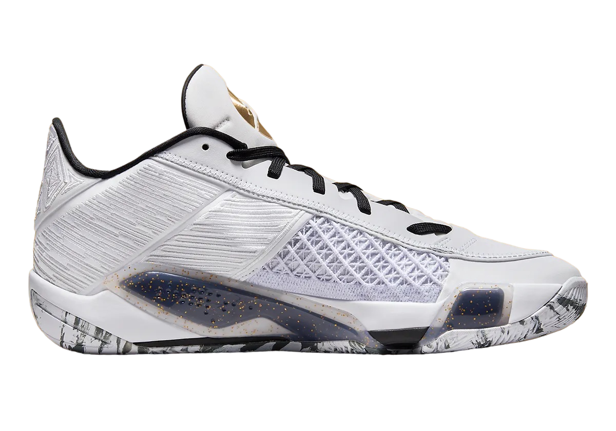 Air Jordan 38 Low White Metallic Gold - Image 3