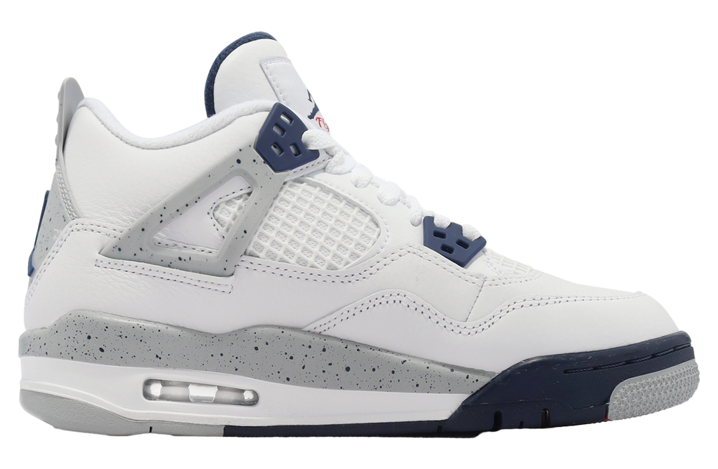 Air Jordan 4 Retro GS White / Midnight Navy - Image 2