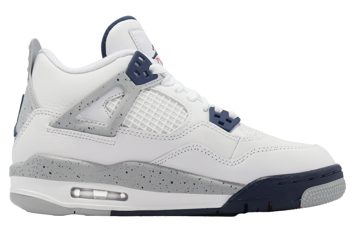 Air Jordan 4 Retro GS White / Midnight Navy - Image 2
