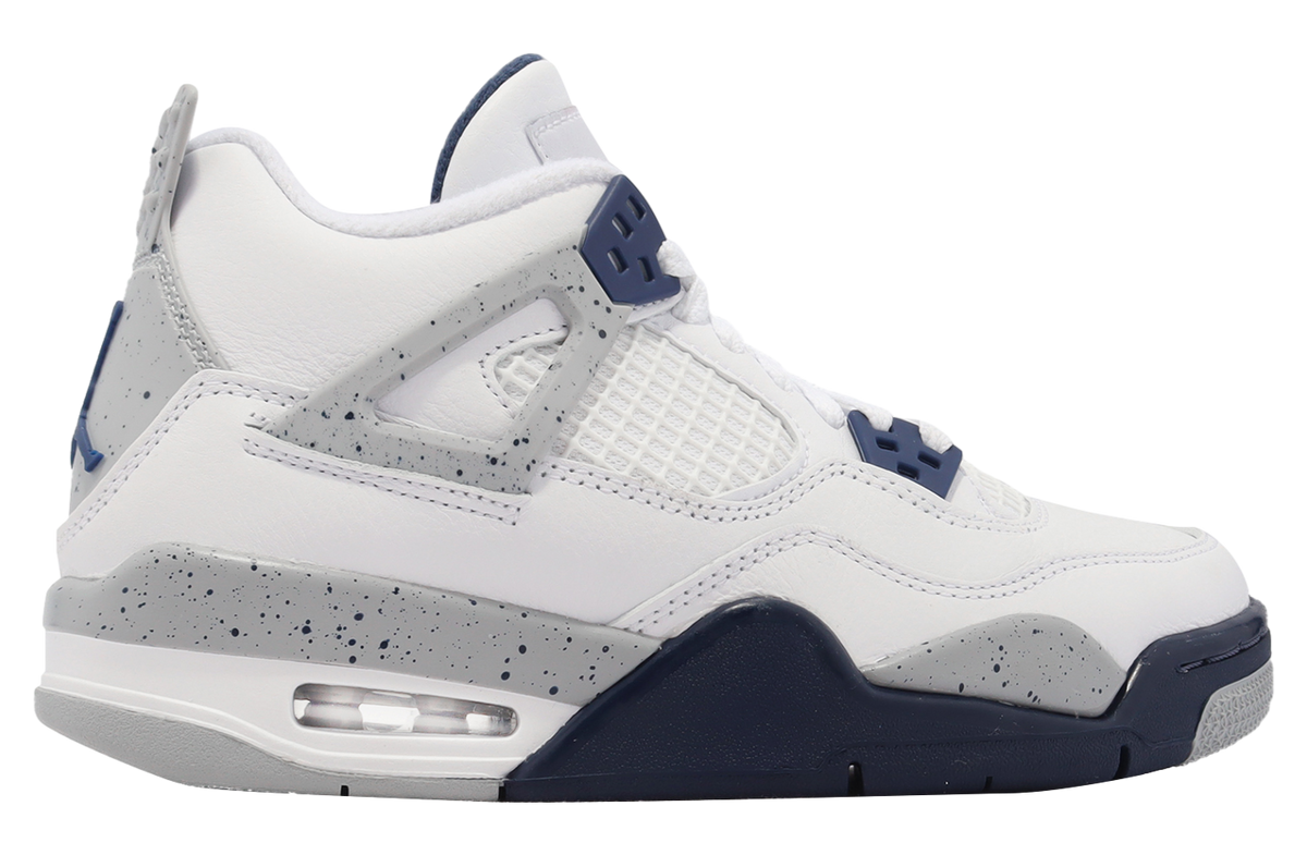 Air Jordan 4 Retro GS White / Midnight Navy - Image 5