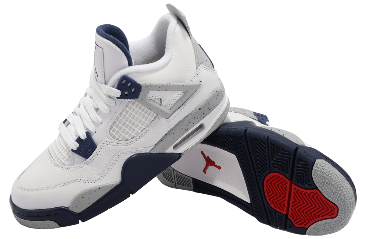 Air Jordan 4 Retro GS White / Midnight Navy - Image 7