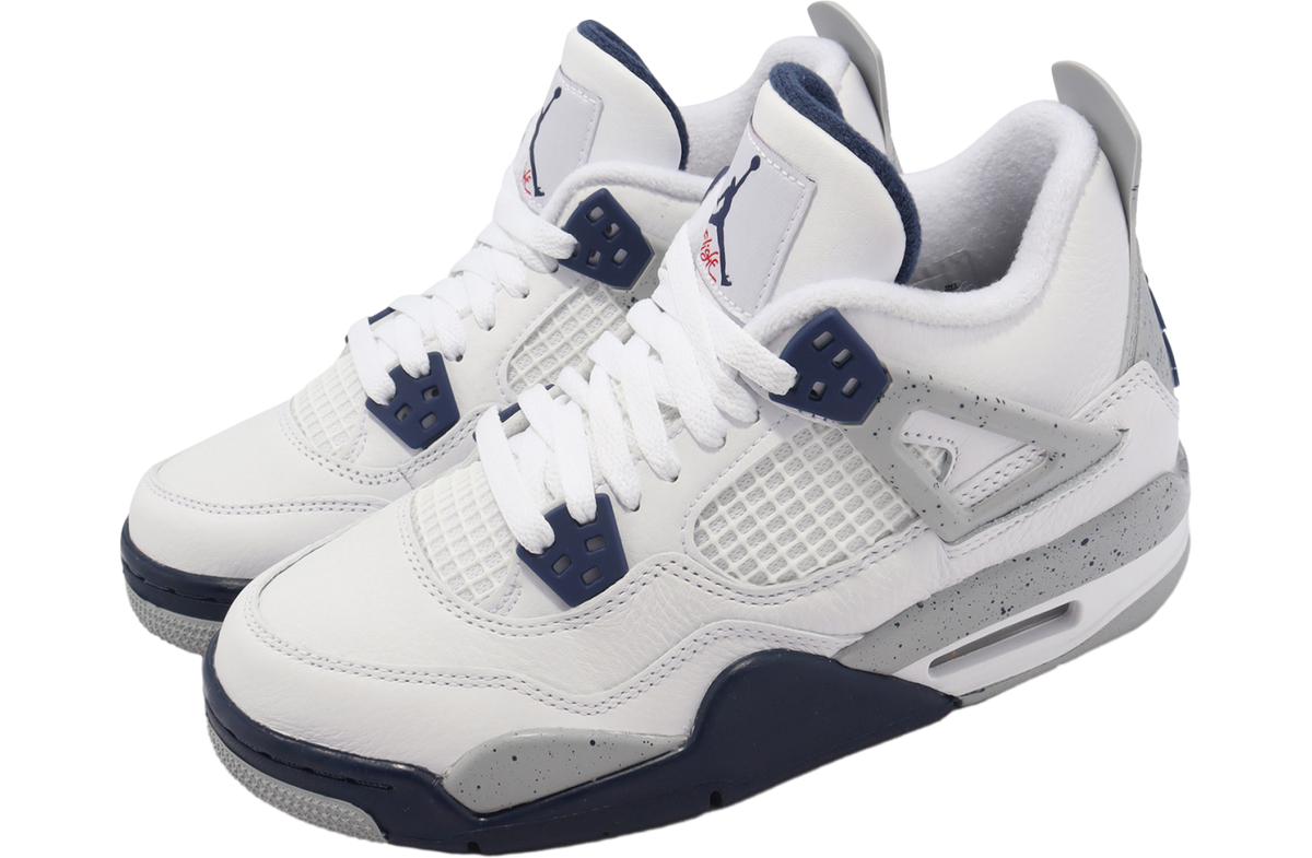 Air Jordan 4 Retro GS White / Midnight Navy - Image 8