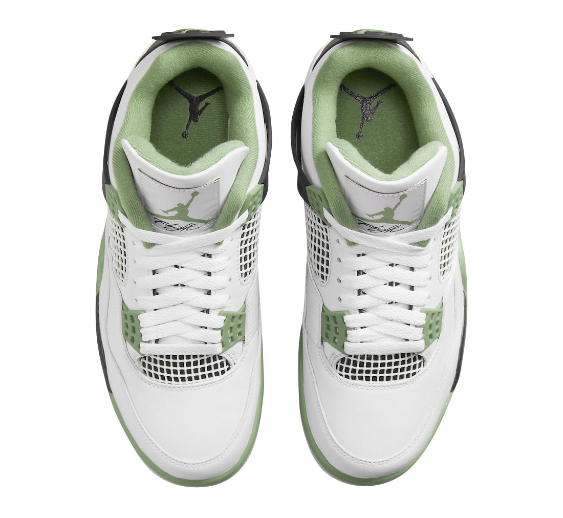 Air Jordan 4 WMNS Oil Green (Seafoam) - Image 4