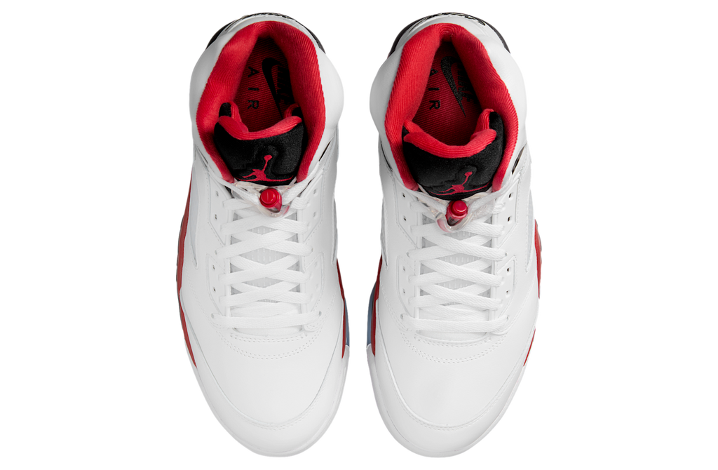 Air Jordan 5 Fire Red Black Tongue White / Fire Red - Image 4