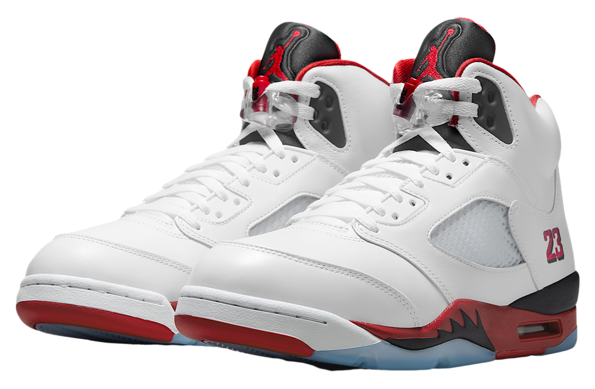 Air Jordan 5 Fire Red Black Tongue White / Fire Red - Image 5