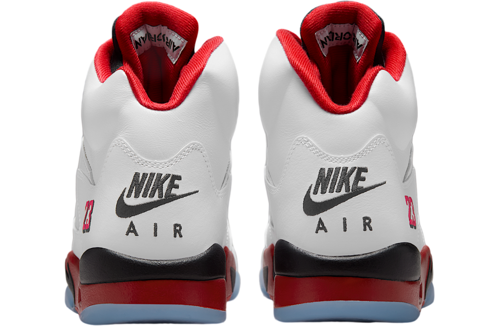 Air Jordan 5 Fire Red Black Tongue White / Fire Red - Image 6