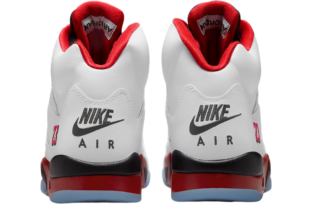 Air Jordan 5 Fire Red Black Tongue White / Fire Red - Image 6
