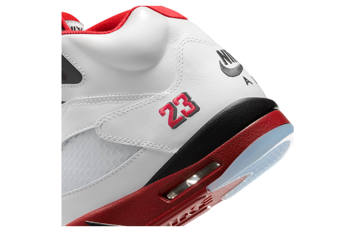 Air Jordan 5 Fire Red Black Tongue White / Fire Red - Image 8