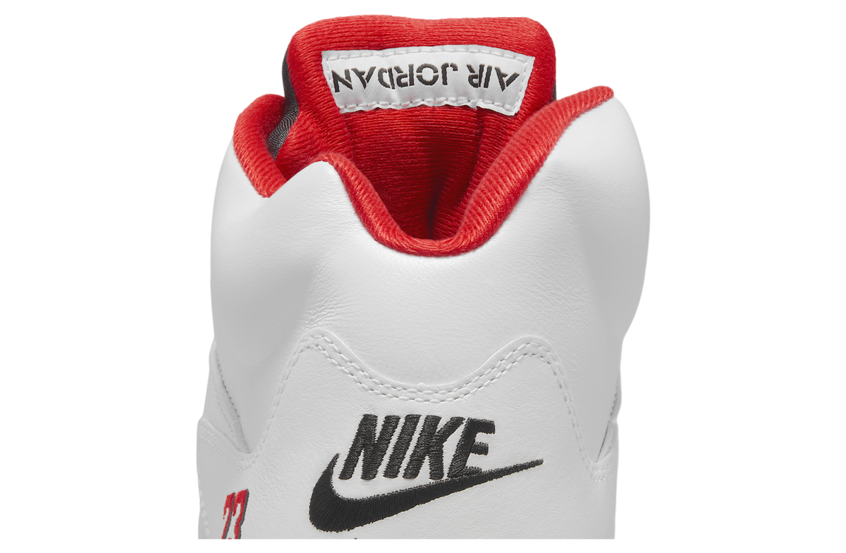 Air Jordan 5 Fire Red Black Tongue White / Fire Red - Image 10