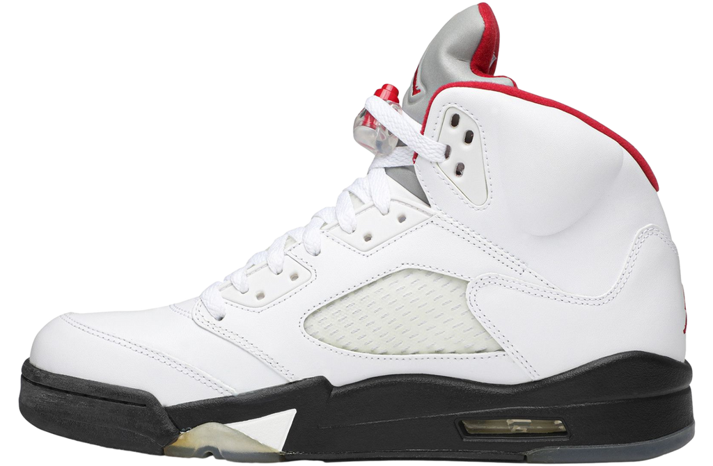 Air Jordan 5 Fire Red Silver Tongue - Image 2