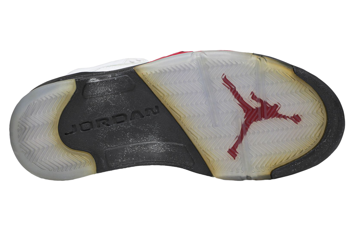 Air Jordan 5 Fire Red Silver Tongue - Image 3