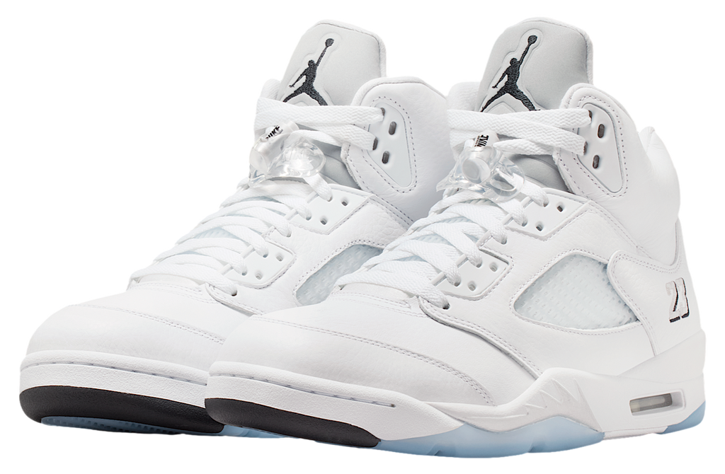 Air Jordan 5 White / Black / Metallic Silver - Image 5