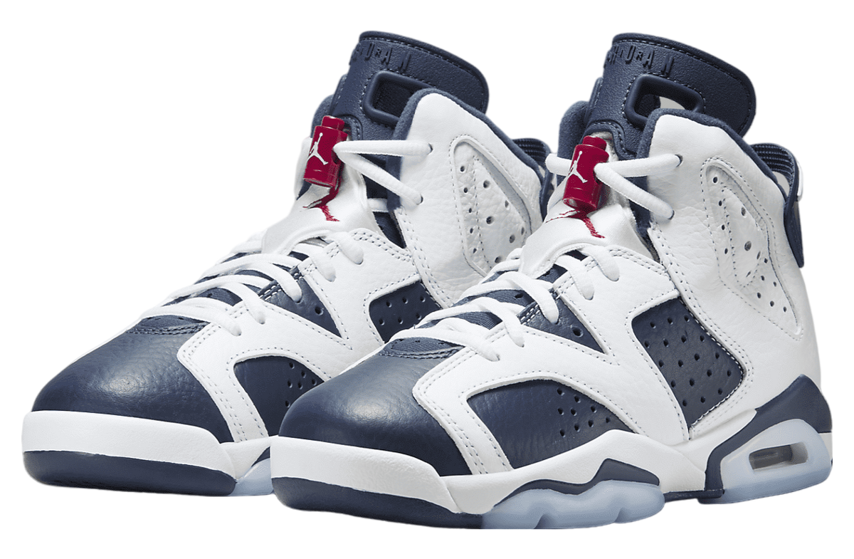 Air Jordan 6 GS White / Midnight Navy - Image 5