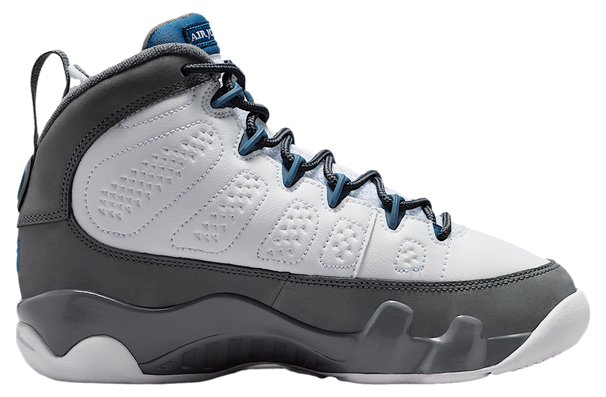 Air Jordan 9 GS White / Flint Grey / French Blue - Image 3
