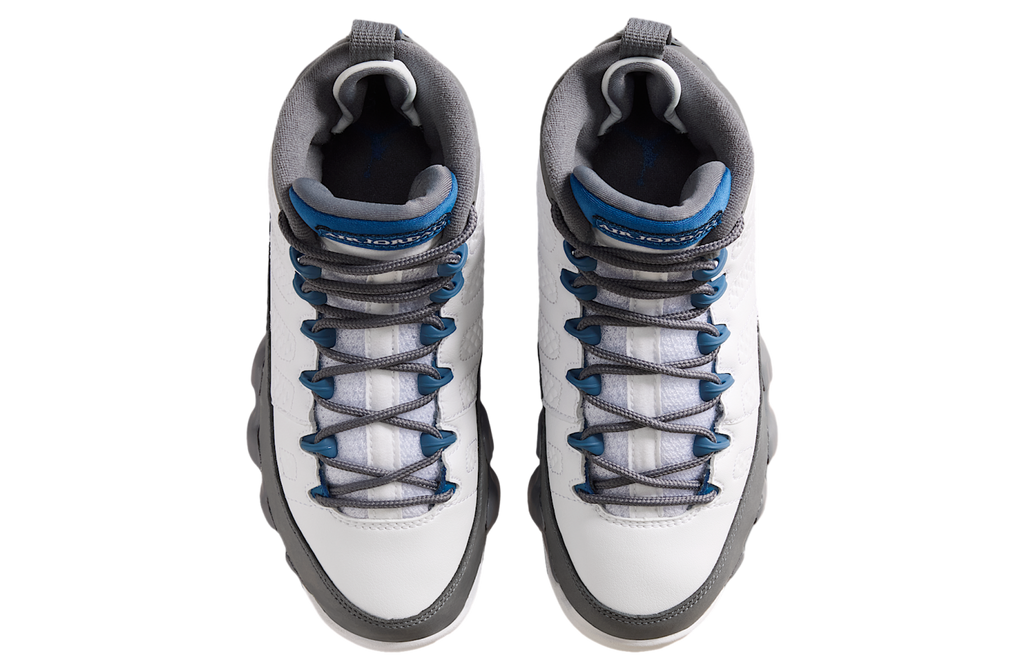Air Jordan 9 GS White / Flint Grey / French Blue - Image 4