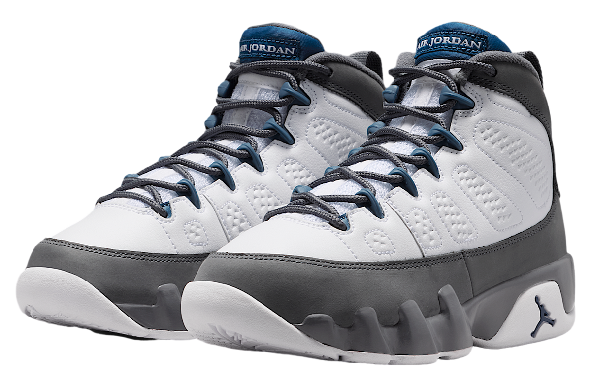 Air Jordan 9 GS White / Flint Grey / French Blue - Image 5
