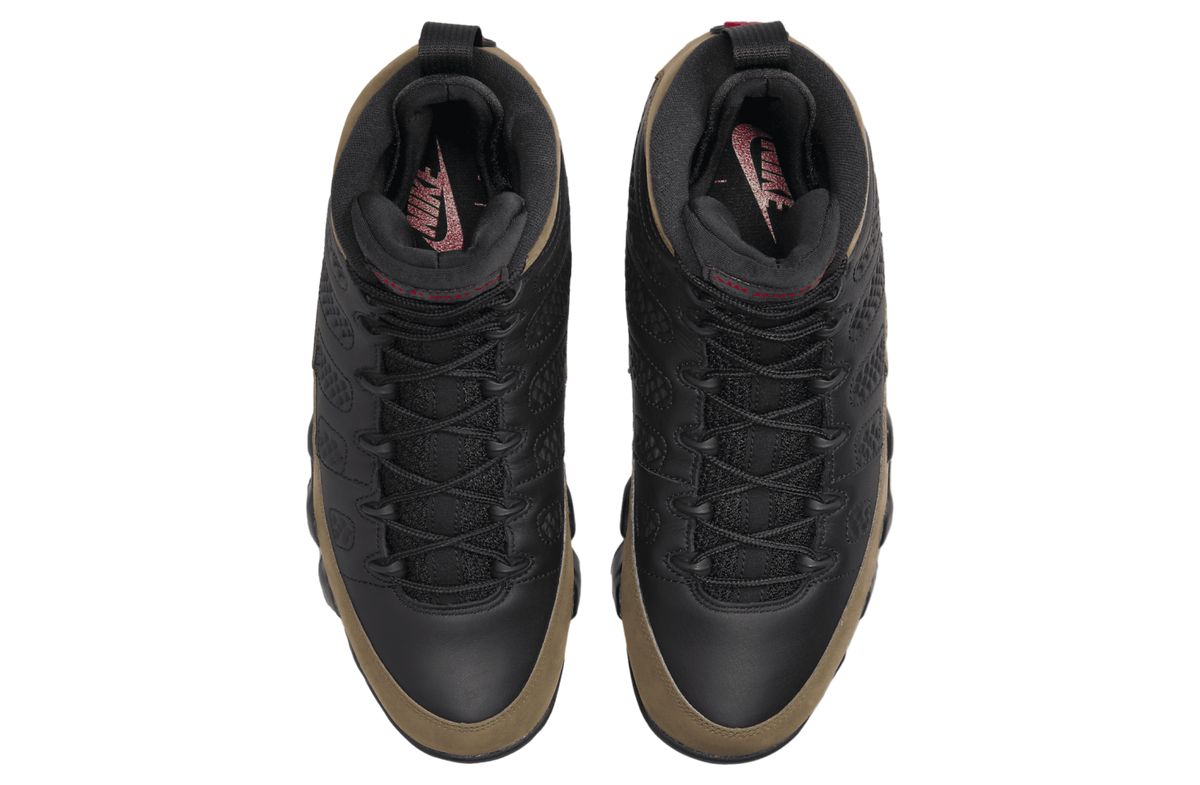Air Jordan 9 Olive Black / True Red - Image 4