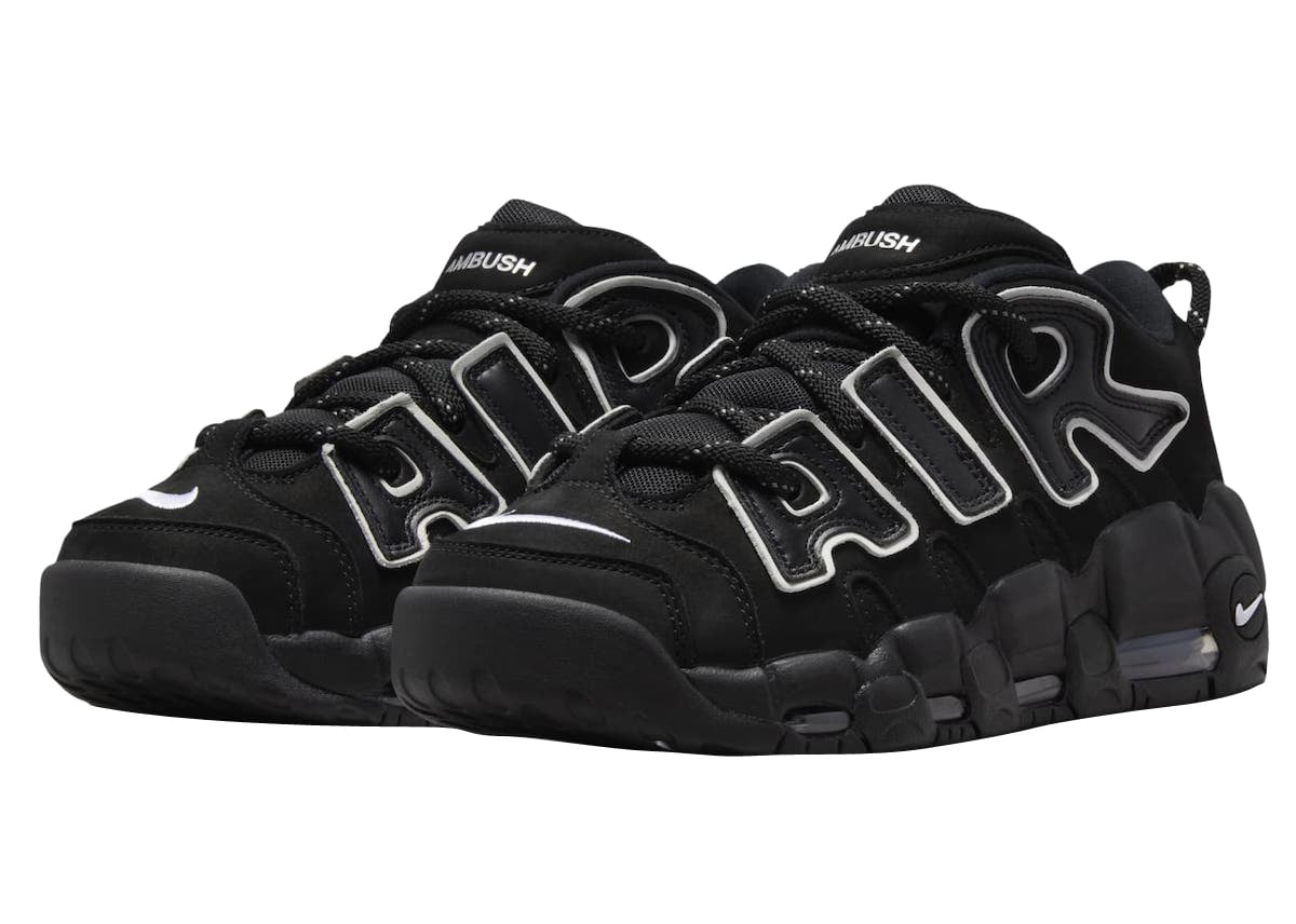AMBUSH x Nike Air More Uptempo Low Black White - Image 2
