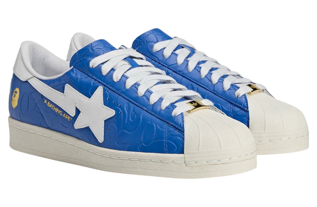 BAPE x adidas Superstar Blue White - Image 2