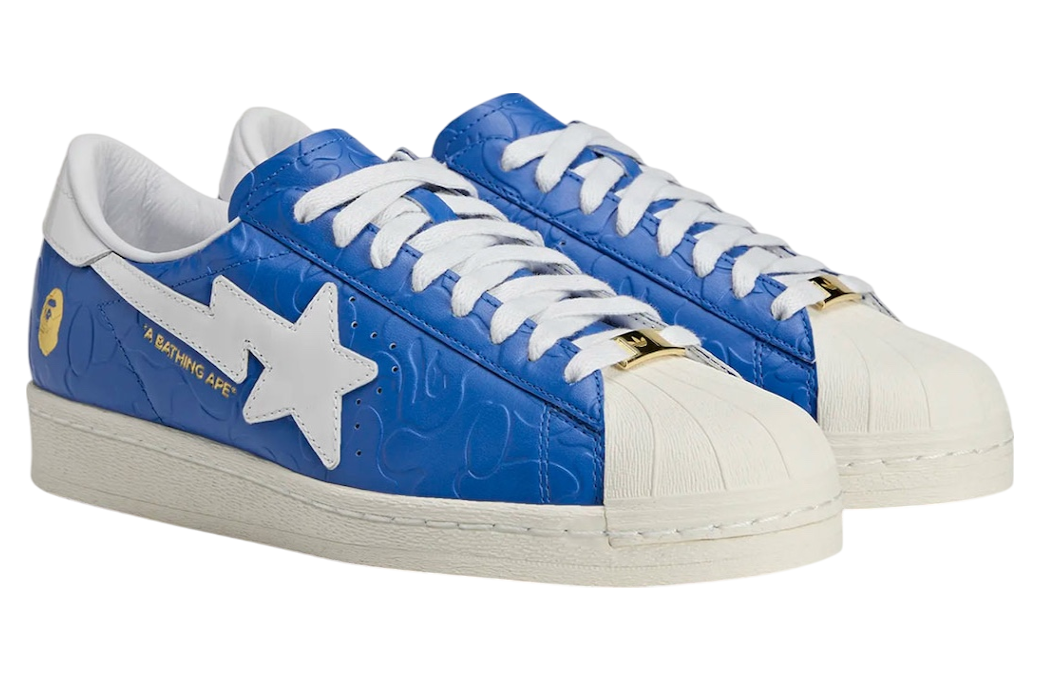 BAPE x adidas Superstar Blue White - Image 2