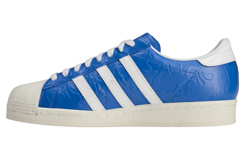 BAPE x adidas Superstar Blue White - Image 3