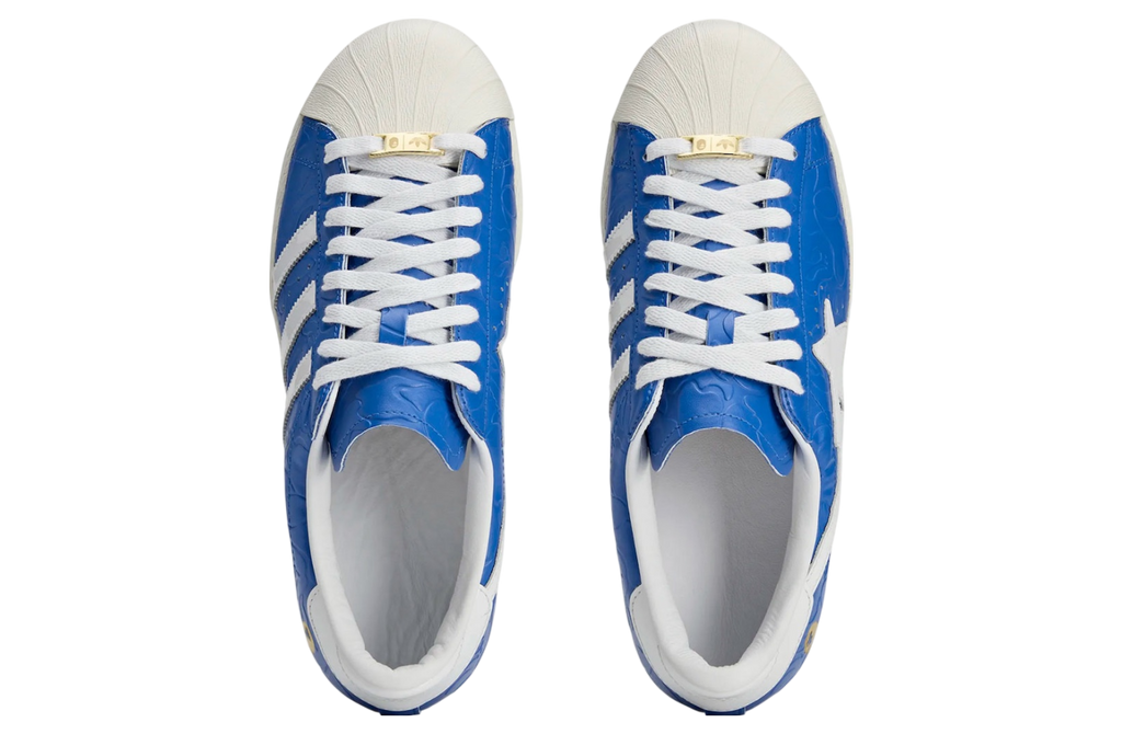 BAPE x adidas Superstar Blue White - Image 4