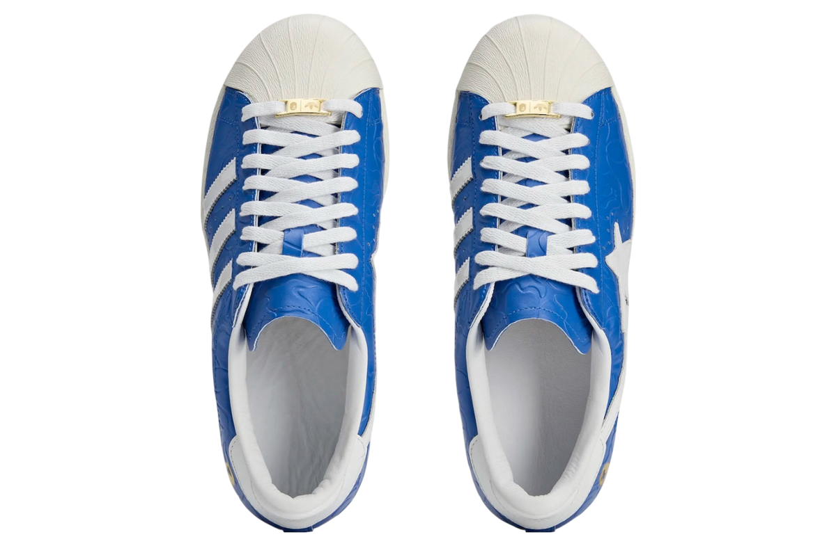 BAPE x adidas Superstar Blue White - Image 4