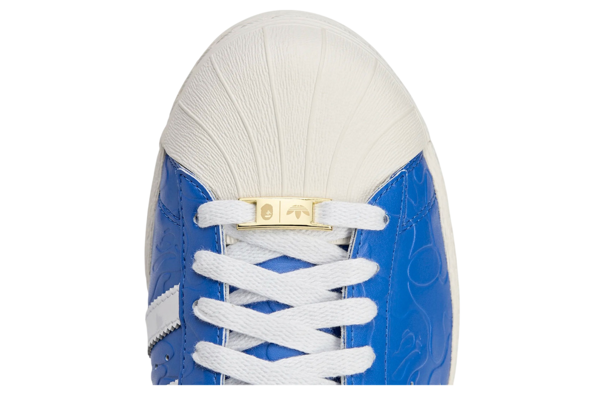 BAPE x adidas Superstar Blue White - Image 6
