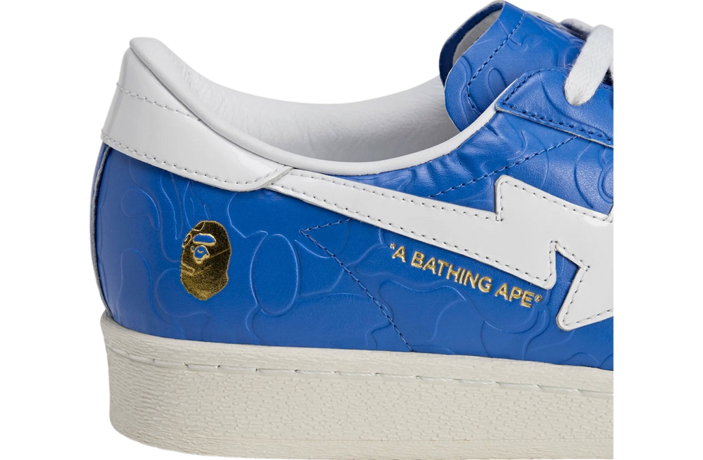 BAPE x adidas Superstar Blue White - Image 7