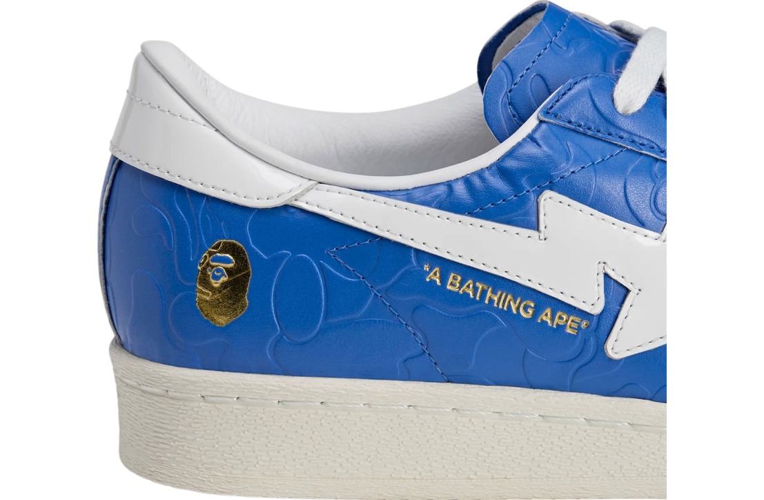 BAPE x adidas Superstar Blue White - Image 7