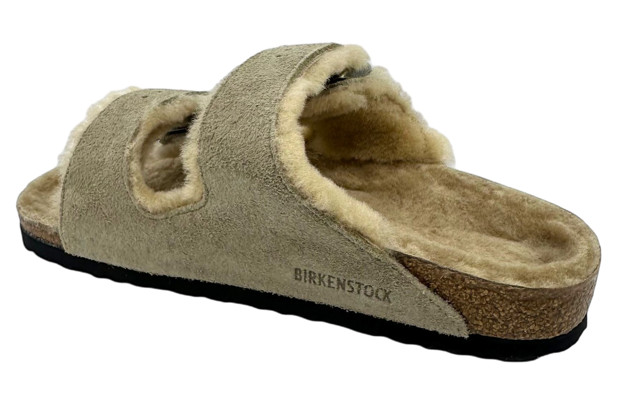 Birkenstock Arizona Shearling Suede Leather Taupe WMNS - Image 3