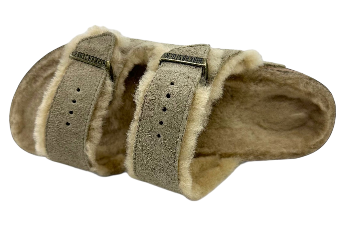 Birkenstock Arizona Shearling Suede Leather Taupe WMNS - Image 4