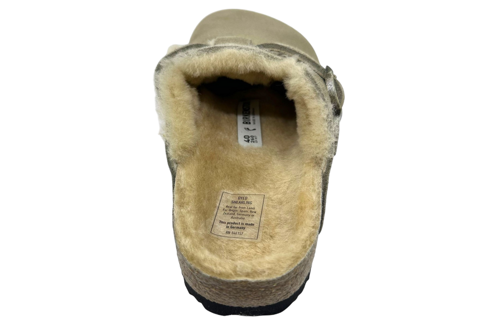 Birkenstock Boston Shearling Suede Taupe WMNS - Image 5