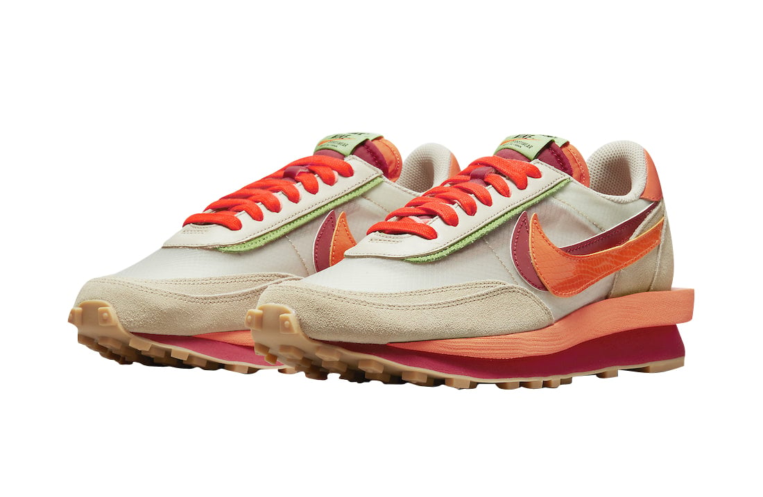 Clot x Sacai x Nike LDWaffle Orange Blaze - Image 2