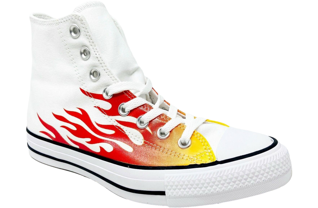 Converse Chuck Taylor All Star High Archive Print-White Flame - Image 2