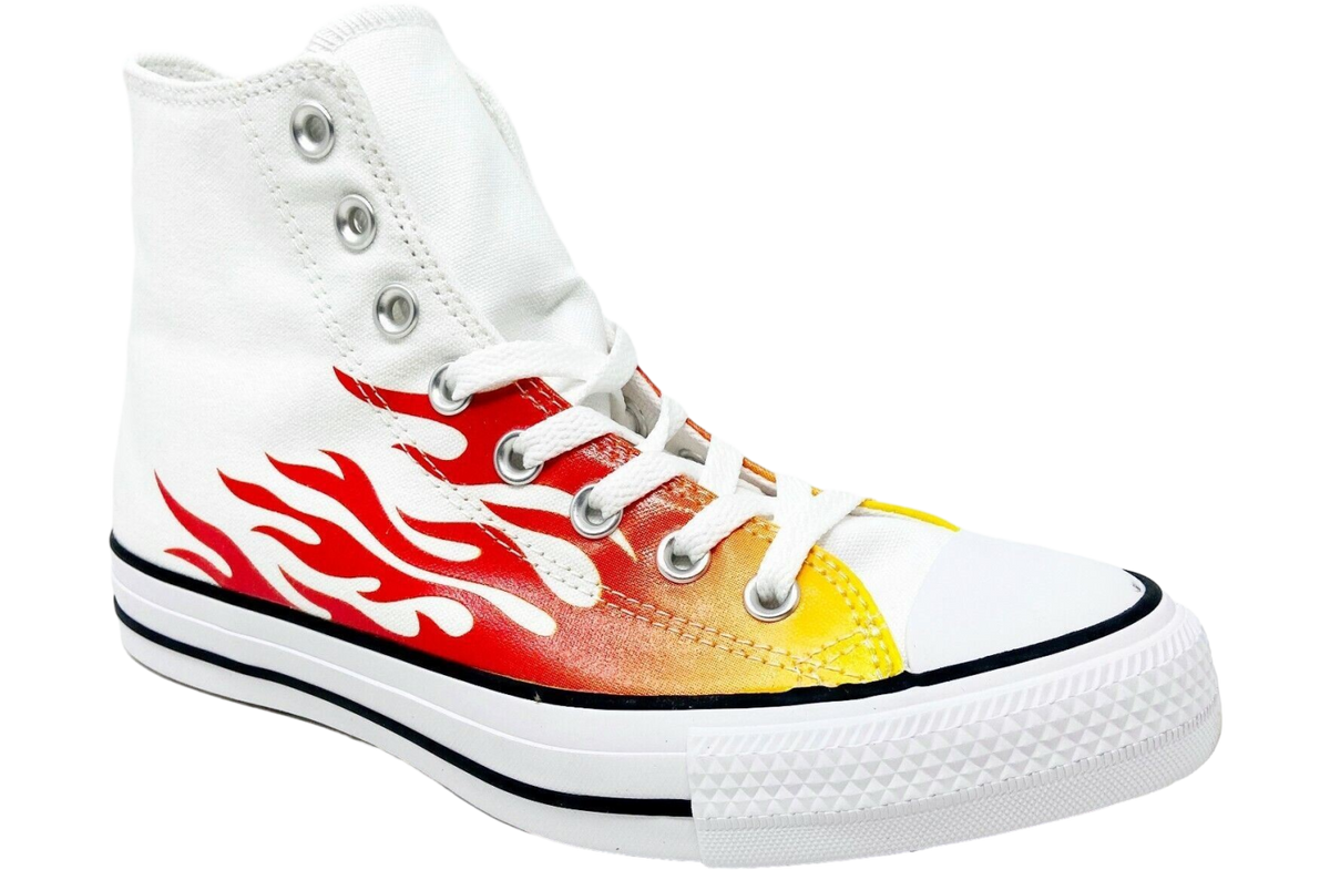 Converse Chuck Taylor All Star High Archive Print-White Flame - Image 2