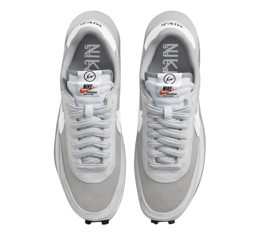 fragment x sacai x Nike LDWaffle Light Smoke Grey - Image 4