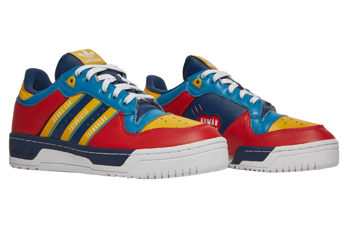 Human Made x Adidas Rivalry Low Scarlet Aqua - Image 5
