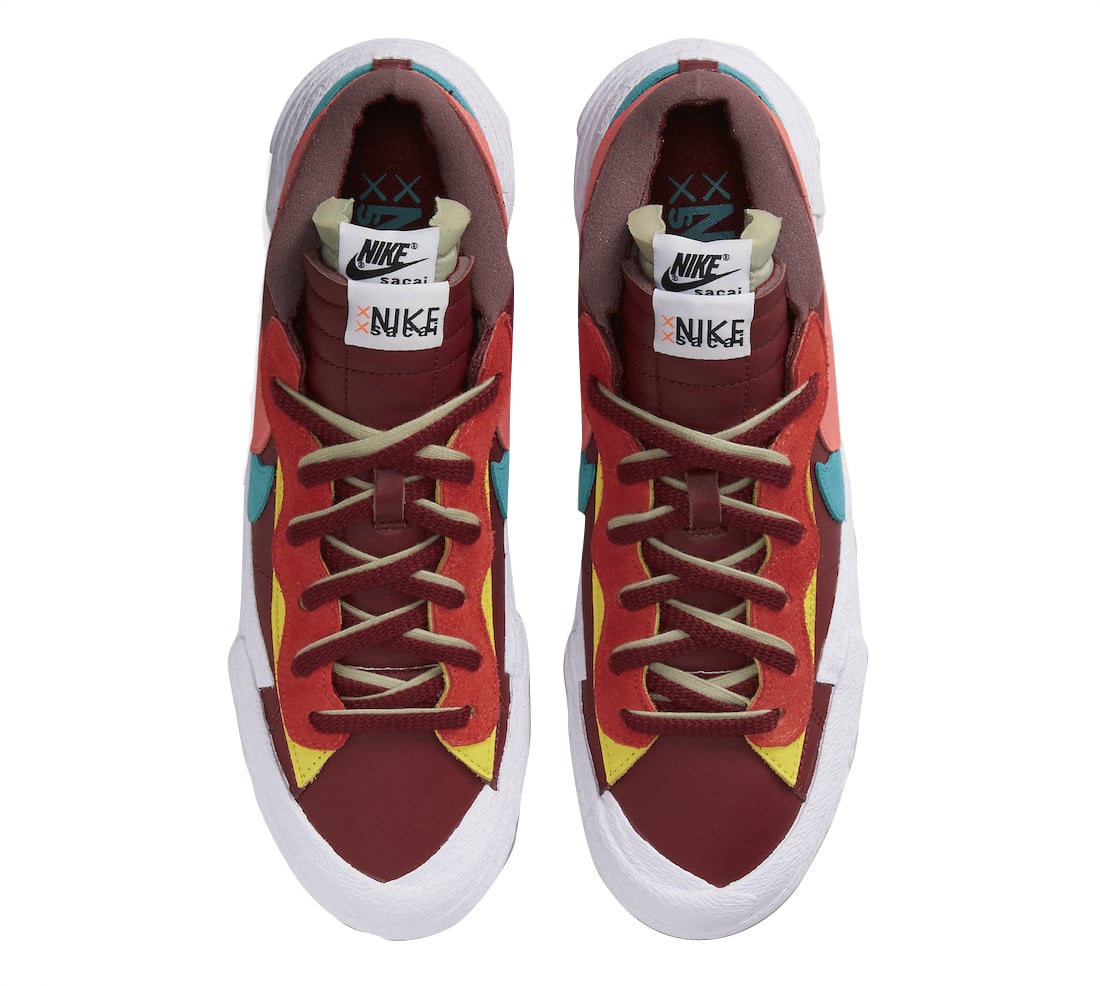 KAWS x sacai x Nike Blazer Low Team Red - Image 4