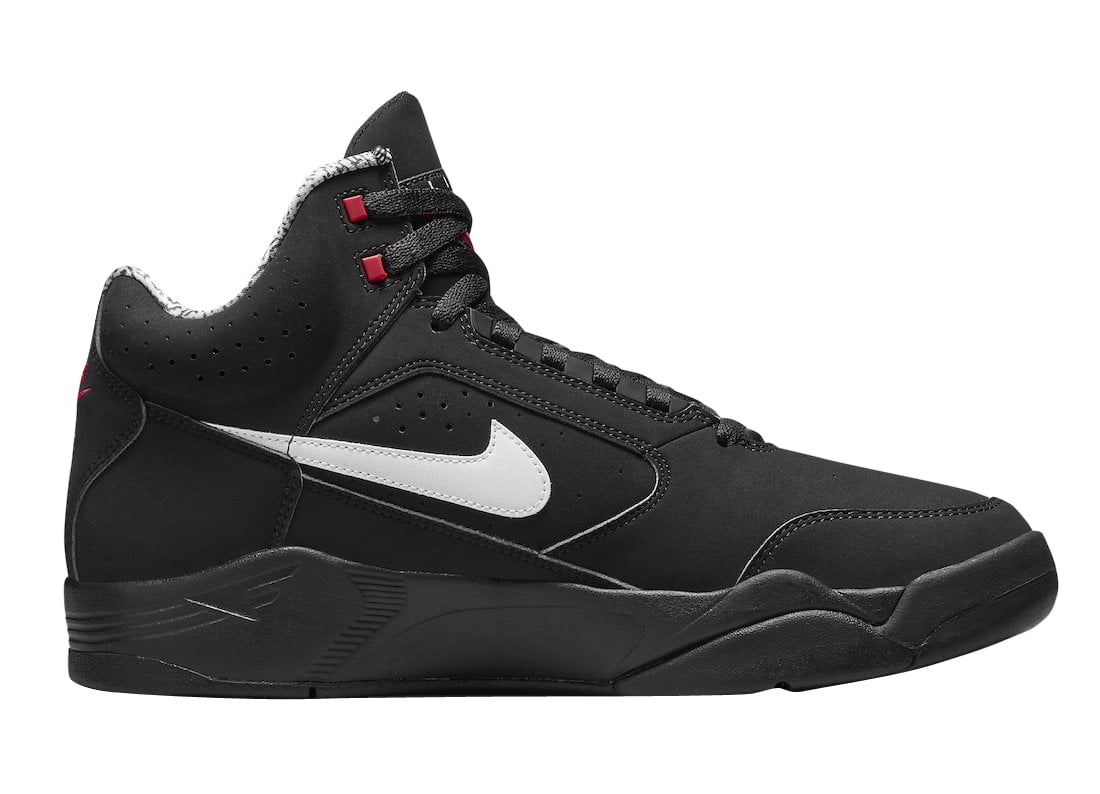 Nike Air Flight Lite Mid Black White Varsity Red - Image 3
