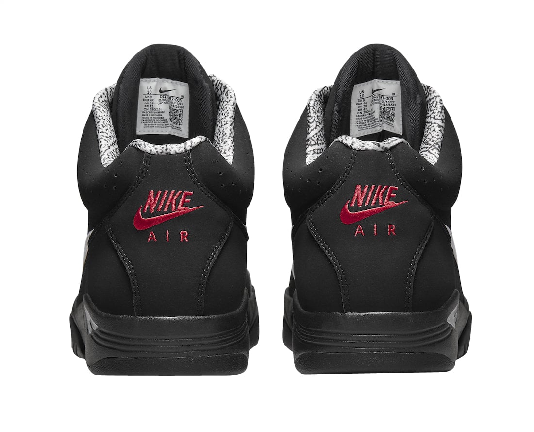 Nike Air Flight Lite Mid Black White Varsity Red - Image 5