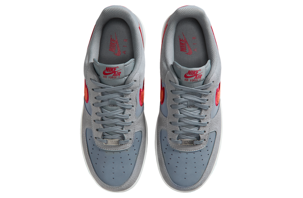 Nike Air Force 1 07 Lv8 Cool Grey / Team Crimson - Image 4