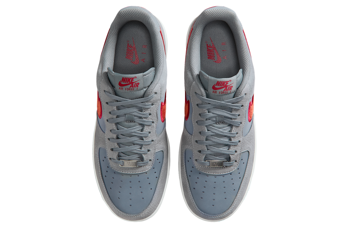 Nike Air Force 1 07 Lv8 Cool Grey / Team Crimson - Image 4