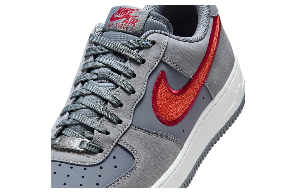 Nike Air Force 1 07 Lv8 Cool Grey / Team Crimson - Image 7