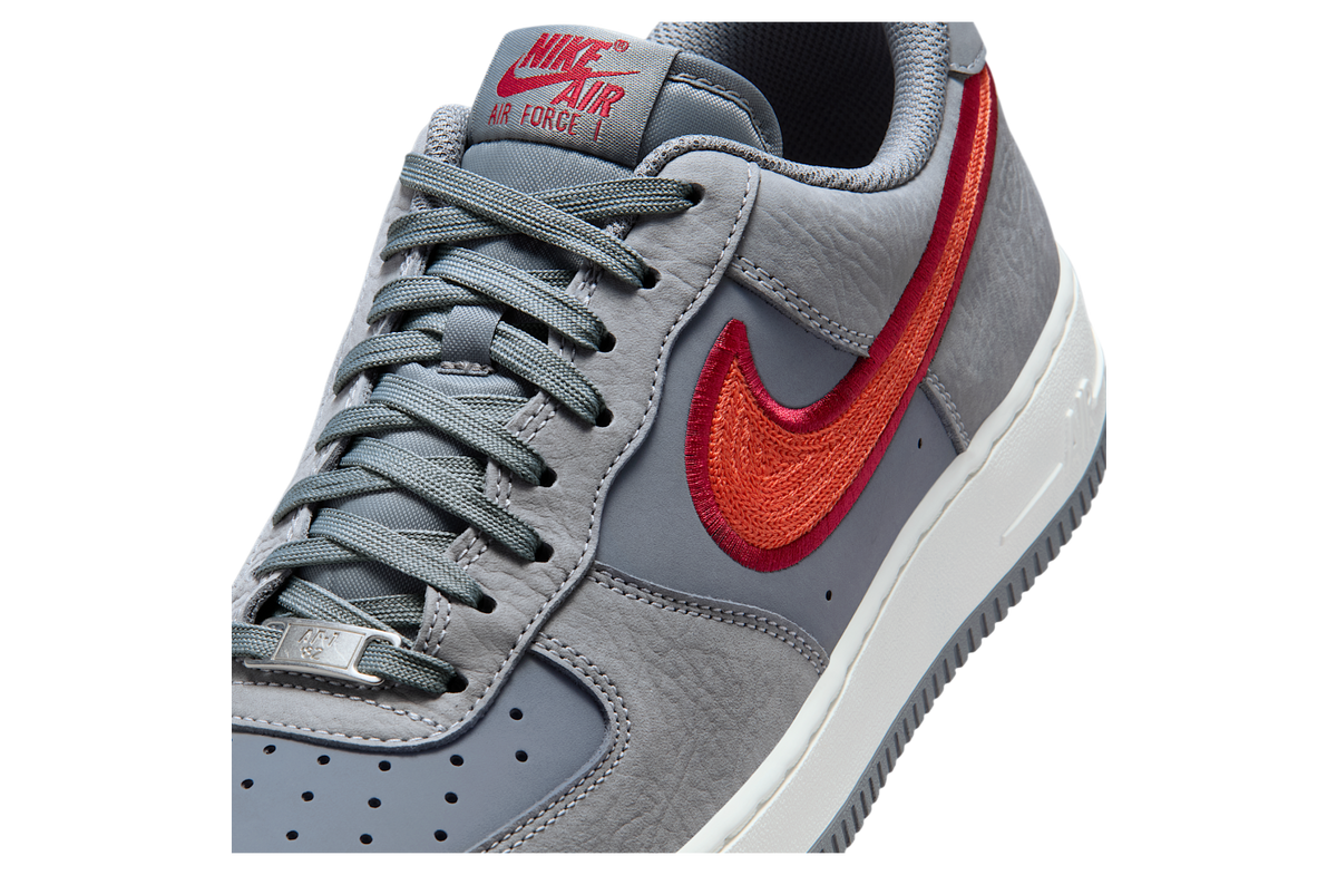 Nike Air Force 1 07 Lv8 Cool Grey / Team Crimson - Image 7